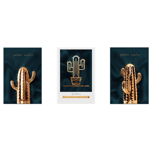 Quadros Decorativos Golden Aristocrat Cactus Grande:Branco