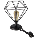Ver imagem 1 de Abajur Aramado Diamante Grande Cor Preto Todos Ambientes
