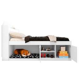 Cama Multifuncional Casal Com Caminha Pet E Nichos Branco Framar - 3