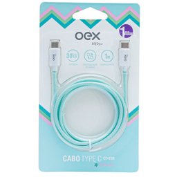 Cabo USB-C X USB-C CANDY 1M 30W OEX CE206 Verde - 1
