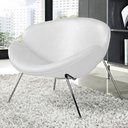 Ver imagem 1 de Poltrona Trevo Couro Natural Branco Base Inox