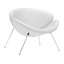 Ver imagem 2 de Poltrona Trevo Couro Natural Branco Base Inox