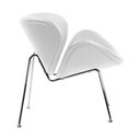Ver imagem 3 de Poltrona Trevo Couro Natural Branco Base Inox