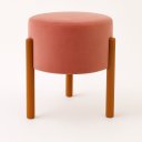 Ver imagem 2 de Puff Apolo Pes de Madeira Rosa Linho