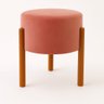 Puff Apolo Pes de Madeira Rosa Linho - 2