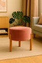 Ver imagem 1 de Puff Apolo Pes de Madeira Rosa Linho