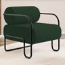 Poltrona Decorativa Orgânica Living Miska Veludo Verde Escuro - Desk Design - 2
