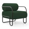 Poltrona Decorativa Orgânica Living Miska Veludo Verde Escuro - Desk Design - 1