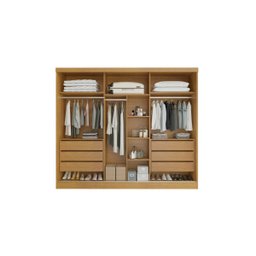 Guarda Roupa Casal Bergamo 100% Mdf 3 Portas Correr 6 Gavetas Amplo Espaço Interno - Bianchi Móveis: - 3