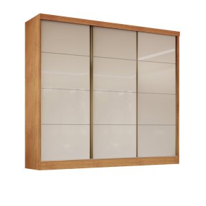 Guarda Roupa Casal Bergamo 100% Mdf 3 Portas Correr 6 Gavetas Amplo Espaço Interno - Bianchi Móveis: