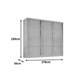 Guarda Roupa Casal Bergamo 100% Mdf 3 Portas Correr 6 Gavetas Amplo Espaço Interno - Bianchi Móveis: - 2