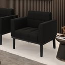Ver imagem 1 de Poltrona Decorativa Karen Pés Fixo em Madeira Preto Suede Preto G19 - Gran Belo