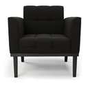Ver imagem 6 de Poltrona Decorativa Karen Pés Fixo em Madeira Preto Suede Preto G19 - Gran Belo