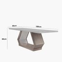 Ver imagem 3 de Mesa para Sala de Jantar Alvorada 180cm Mdf com Vidro Canto Copo e 6 Cadeiras Liz