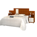 Ver imagem 2 de Cabeceira Extensível Box Flórida C/ Criado Lateral Gaveta e Prateleira - Vitamov: Cinamomo/off