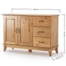 Buffet Aparador Madeira Maciça 2 Portas 3 Gavetas 120 Cm Bella Carvalho Fosco - 5