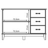 Buffet Aparador Madeira Maciça 2 Portas 3 Gavetas 120 Cm Bella Carvalho Fosco - 6