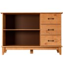 Ver imagem 4 de Buffet Aparador Madeira Maciça 2 Portas 3 Gavetas 120 Cm Bella Carvalho Fosco