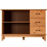 Buffet Aparador Madeira Maciça 2 Portas 3 Gavetas 120 Cm Bella Carvalho Fosco - 4