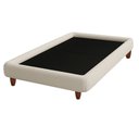 Ver imagem 1 de Cama Solteiro Pés Madeira 105cm Emma Bouclé Off White - Nexta Casa