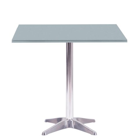 Mesa Delta em Alumínio 75 Cm (alt) Base em X Tampo Mdp Quadrado 80 Cm (larg) X 2,50 Cm (alt) Cinza