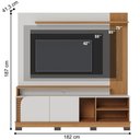 Ver imagem 3 de Home para TV Pérola para TV 75 MDF-MDP Ripado Frisado Off White Matte Freijó Colibri Móveis