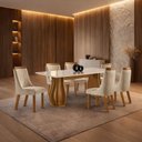 Ver imagem 1 de Sala de Jantar Mesa 1,80 e 6 Cadeiras -bella - Domus