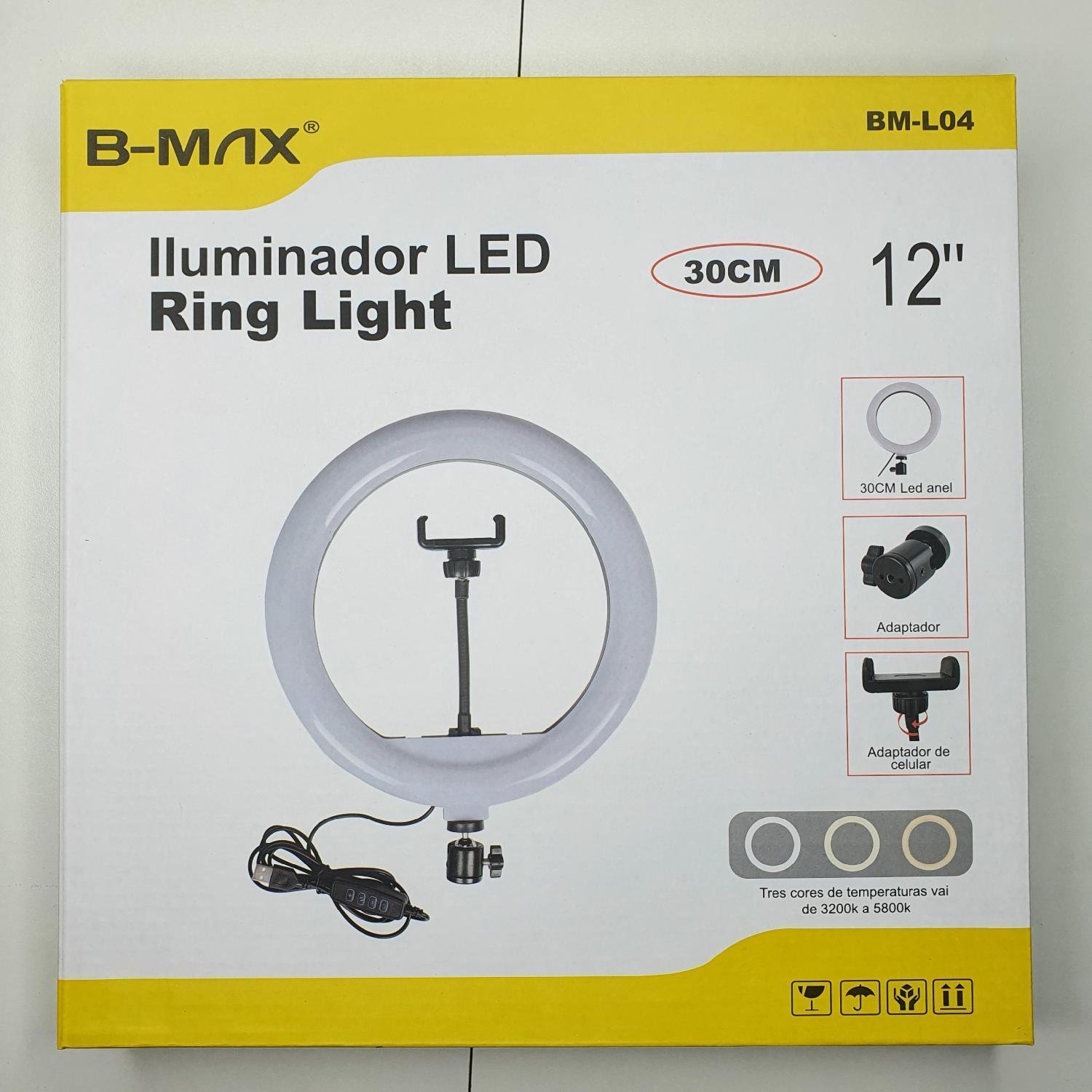 Kit Iluminador Ring Ligth Anel Luz 26cm Fotos Make Tripé 2.1 - 2