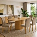 Ver imagem 1 de Conjunto de Mesa de Jantar 6 Lugares 180x90cm Diana e Carol Marrom