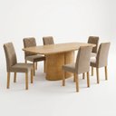 Ver imagem 2 de Conjunto de Mesa de Jantar 6 Lugares 180x90cm Diana e Carol Marrom