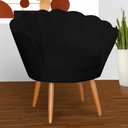 Ver imagem 3 de Poltrona Decorativa para Sala de Estar Charm Suede Preto - Montanaris Decor MD MONTANARIS DECOR