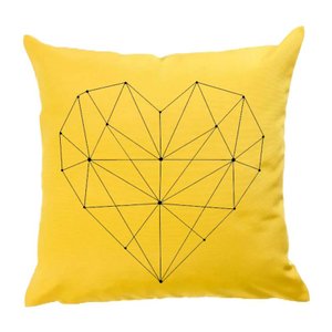 Capa Coração Geométrico: Amarelo