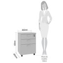 Ver imagem 3 de Kit 2 Gaveteiros Escritório Com Rodízios 3 Gavetas 46Cm Web30 G04 Cinza
