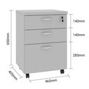 Ver imagem 4 de Kit 2 Gaveteiros Escritório Com Rodízios 3 Gavetas 46Cm Web30 G04 Cinza