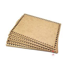 Kit 10 Base Retangular 23x30 Cm Mdf Cru para Cesto Crochê Fio de Malha - 2