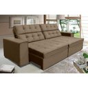 Ver imagem 1 de Sofá Retrátil e Reclinável 2,10m Suede Vancouver Marrom Castor