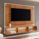 Ver imagem 1 de Painel para Tv até 75 Polegadas Austen com Led Off White/mel - Viero Móveis