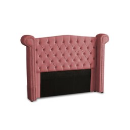 KIT + Cabeceira Com Recamier Baú Dunas Princesa em captonê 1,40 Casal Cama Box Rose veludo Dalaqua-D - 2