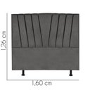 Ver imagem 3 de Cabeceira Estofada Bélgica 160cm Queen Size Para Cama Box Quarto Suede Cinza Escuro Grafite - Gat Ma