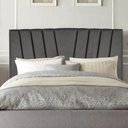 Ver imagem 1 de Cabeceira Estofada Bélgica 160cm Queen Size Para Cama Box Quarto Suede Cinza Escuro Grafite - Gat Ma