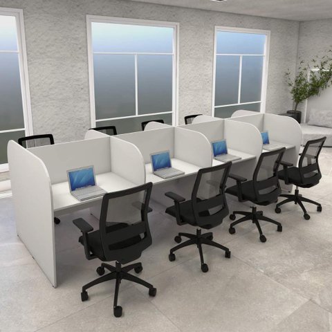 Plataforma de Trabalho Atendimento 8 Pessoas 3,70m Cinza F5 Cor:cinza