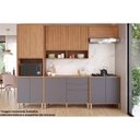 Ver imagem 1 de Kit Cozinha Modulada 5 Peças Divina 2 Aéreos + 2 Balcões + 1 Paneleiro Cz002 Freijó Titanium