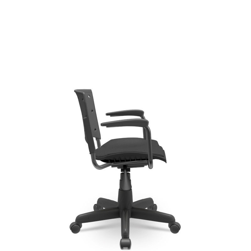 Kit C/ 2 Cadeiras Giratória Ergoplax Estofado Assento Preta - 2