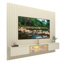 Ver imagem 1 de Home Theater Majestade Luminare 230cm MDF com LED Off White Gelius