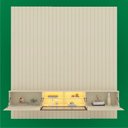 Ver mais imagens de Home Theater Majestade Luminare 230cm MDF com LED Off White Gelius