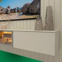 Ver imagem 4 de Home Theater Majestade Luminare 230cm MDF com LED Off White Gelius