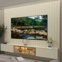 Ver imagem 3 de Home Theater Majestade Luminare 230cm MDF com LED Off White Gelius