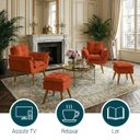 Ver imagem 5 de Kit 2 Poltronas Decorativa e 2 Puffs para Sala Recepção Manicure Consultório Quarto Alice Suede