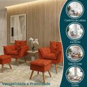 Ver imagem 4 de Kit 2 Poltronas Decorativa e 2 Puffs para Sala Recepção Manicure Consultório Quarto Alice Suede