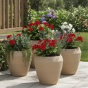 Ver imagem 2 de Kit 2 Vasos Grandes para Flor Egípcio Tramontina Polietileno 54cm Granito Areia Plantas Folhagem